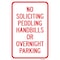 Signmission No Soliciting Peddling Handbills Or Overnight Park Aluminum, 12" x 18", A-1218-24973 A-1218-24973 - alternate 1